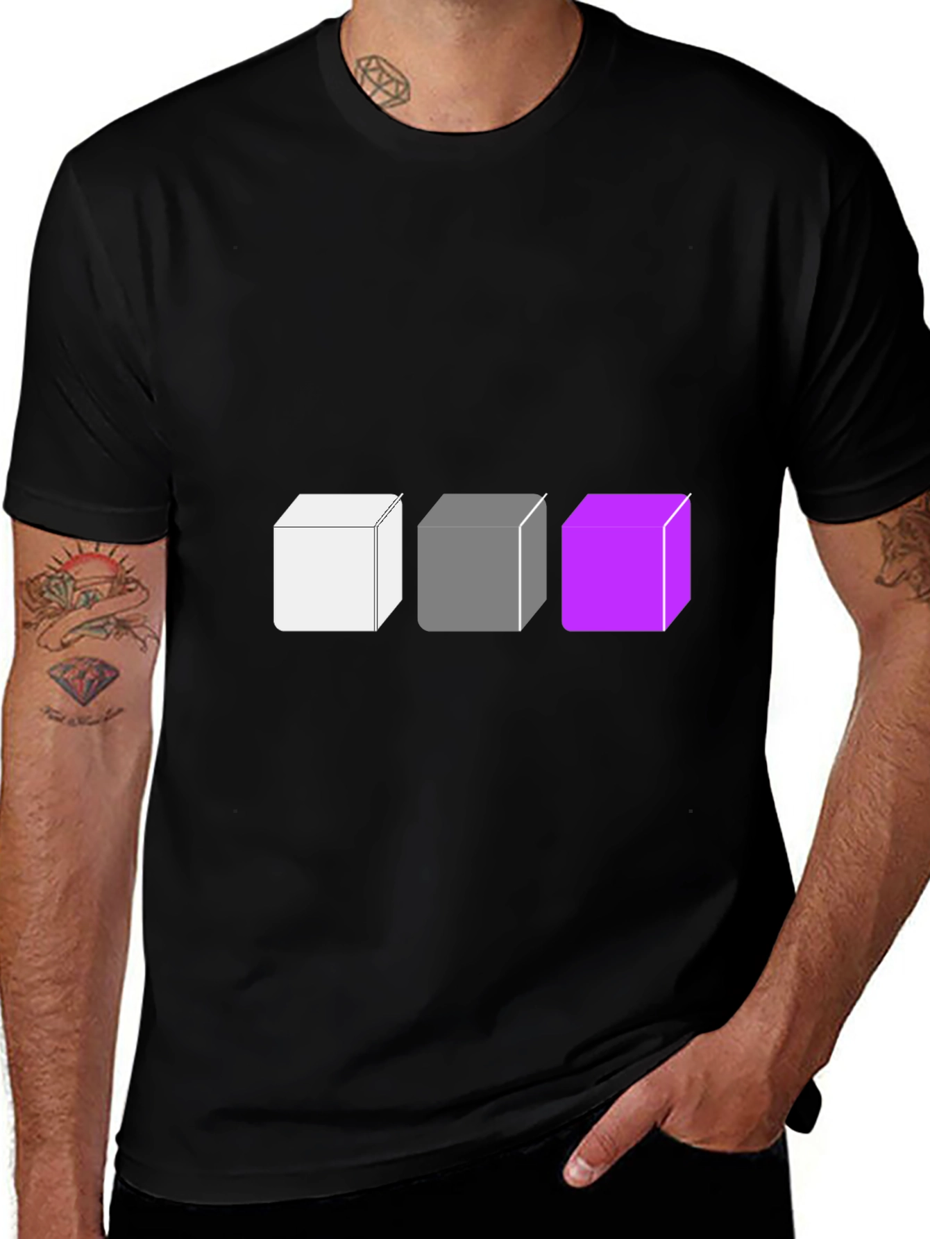 Abstract Cube Graphic Tee - Modern Style