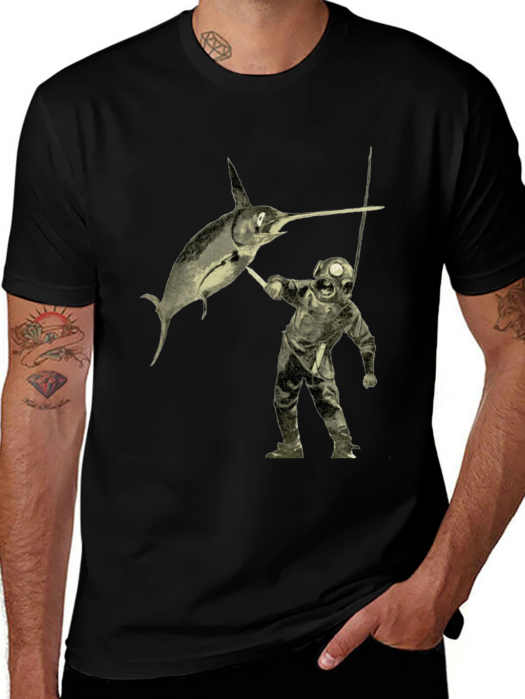 Swordfish Diver Graphic Tee