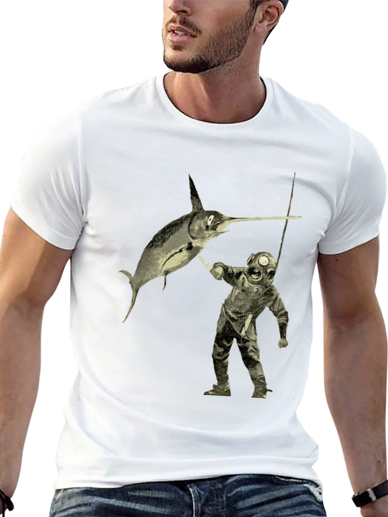 Swordfish Diver Graphic Tee