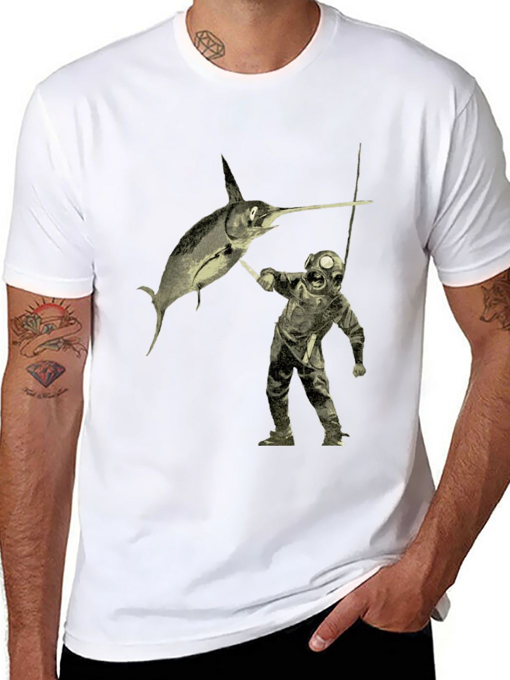 Swordfish Diver Graphic Tee