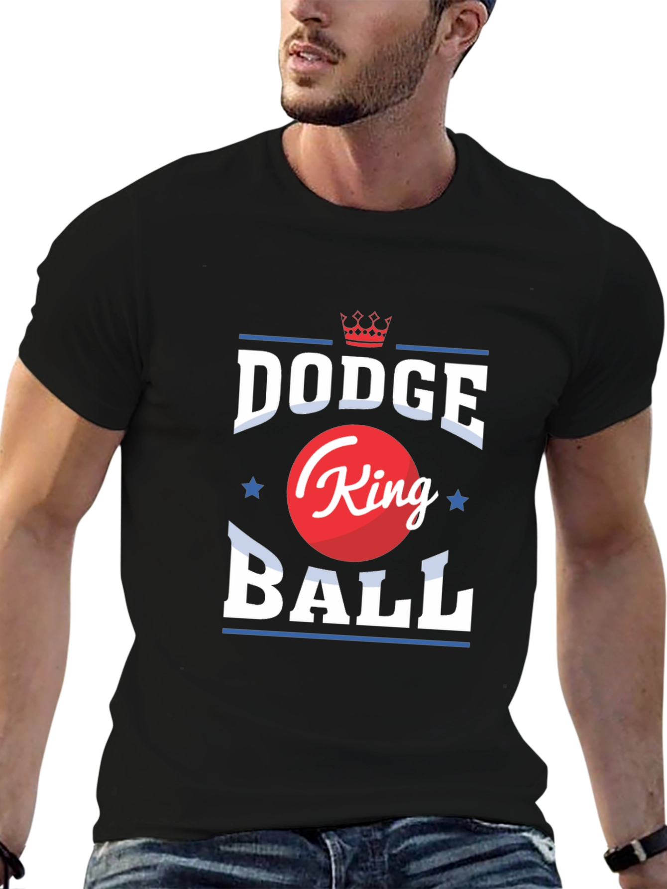 Dodgeball King Graphic T-Shirt - Black