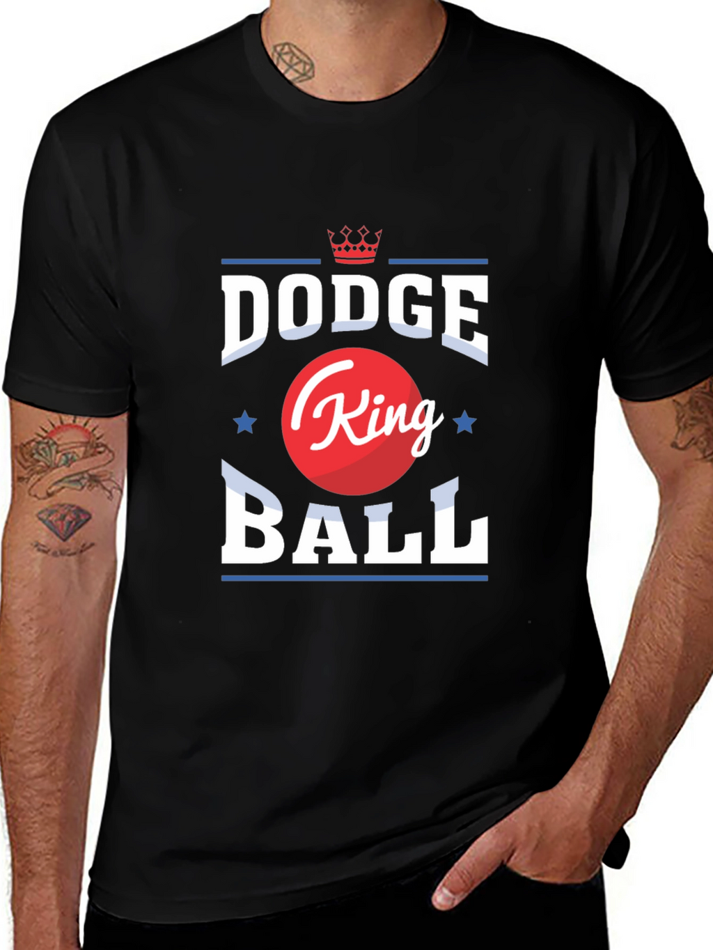 Dodgeball King Graphic T-Shirt - Black