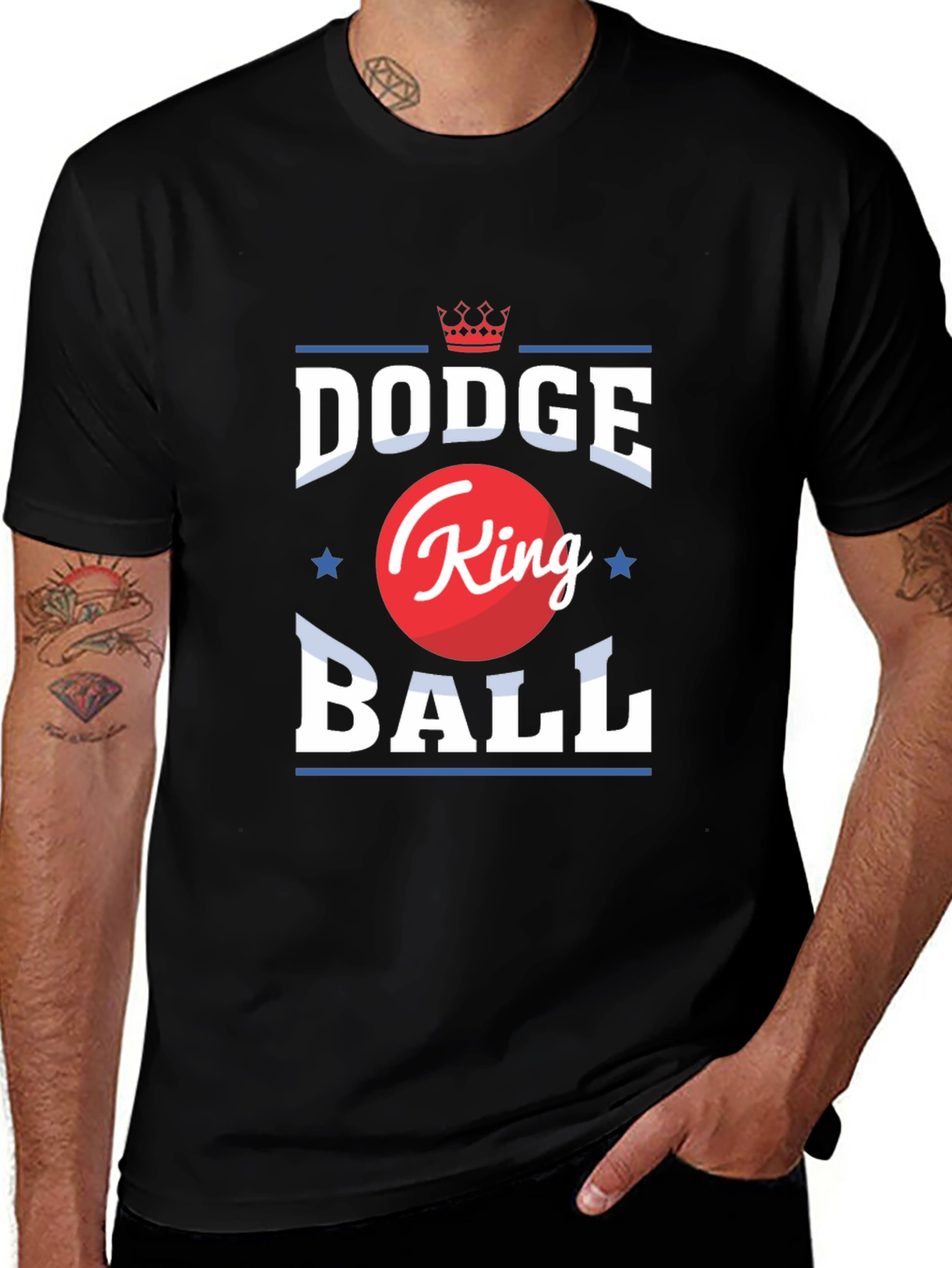 Dodgeball King Graphic T-Shirt - Black