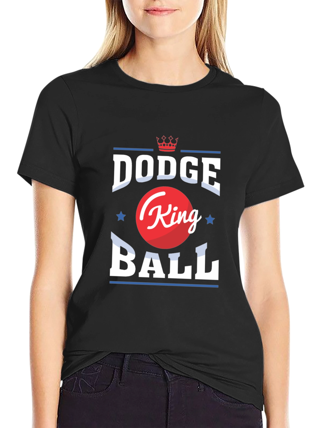 Dodgeball King Graphic T-Shirt - Black