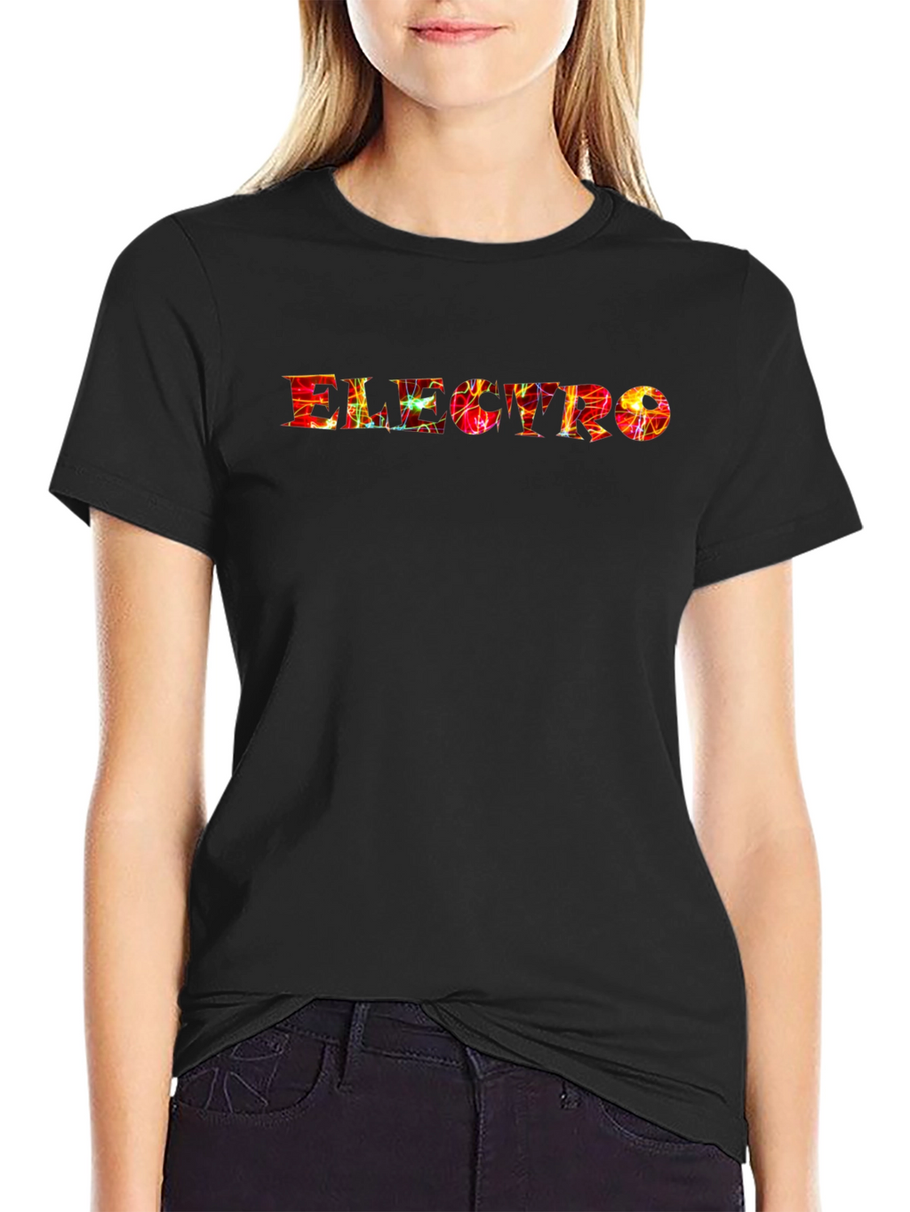 Electro Graphic Print Black T-Shirt