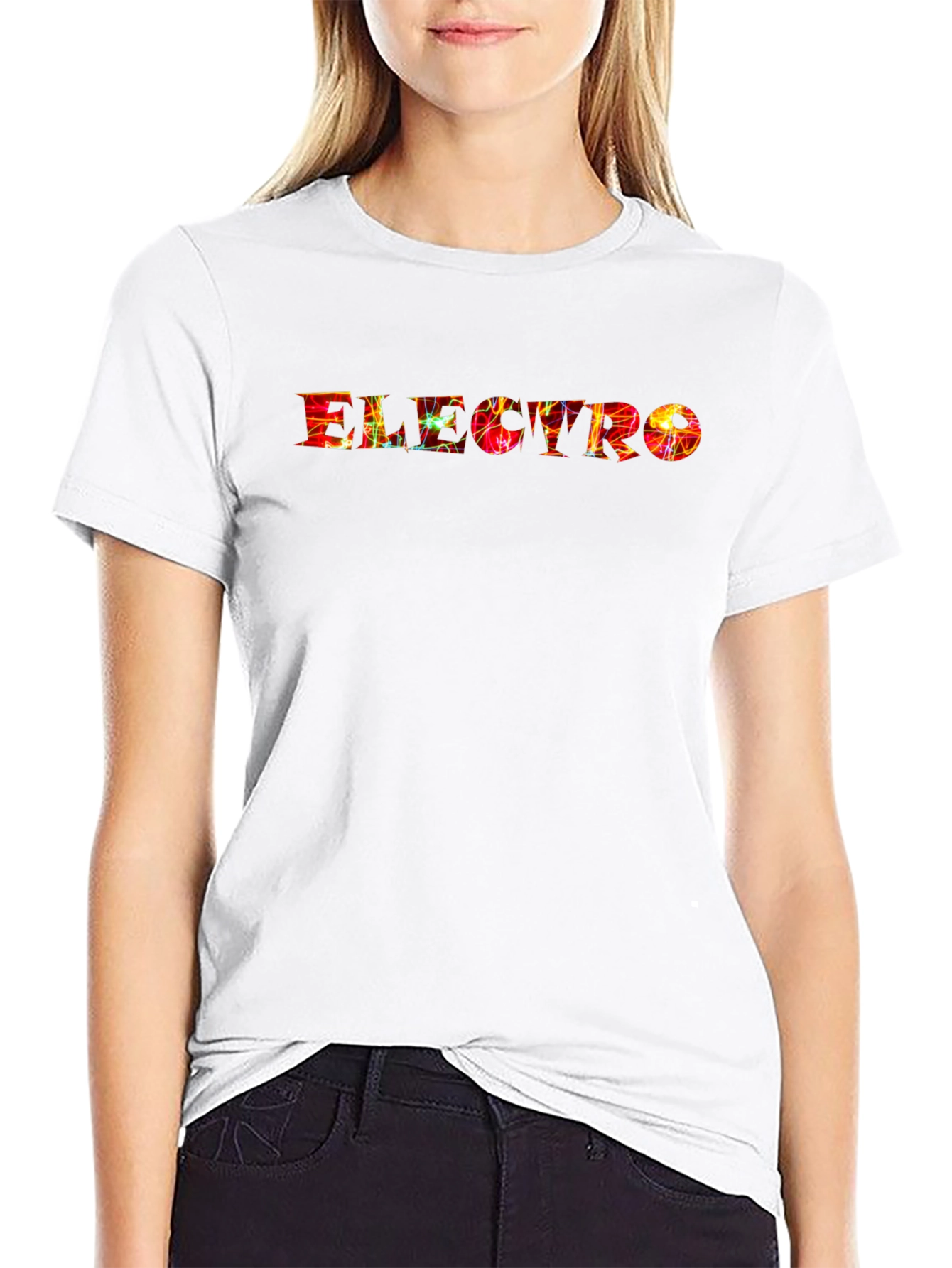 Electro Graphic Print Black T-Shirt