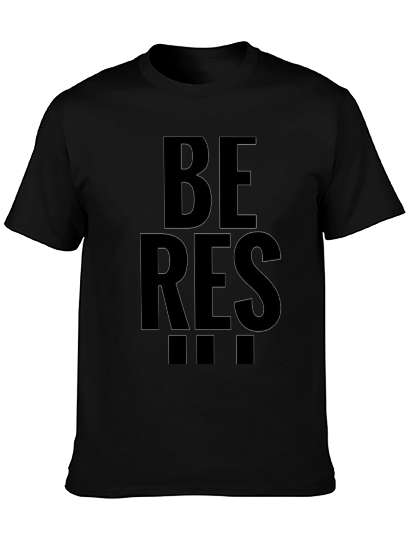 Be Res!!! Mens Black Graphic T-Shirt
