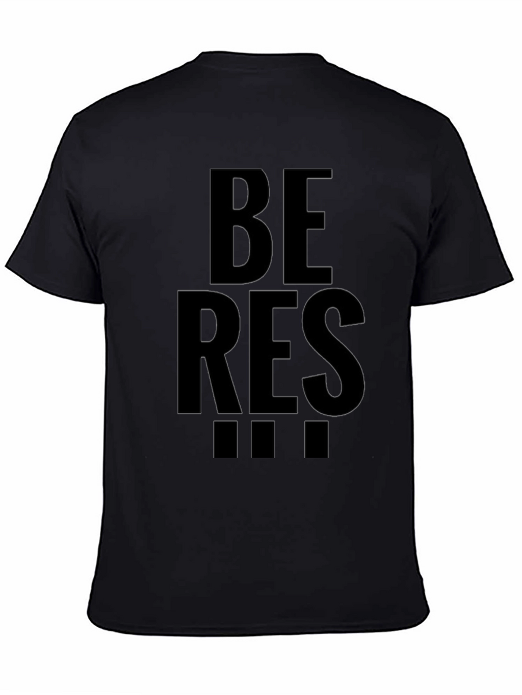 Be Res!!! Mens Black Graphic T-Shirt