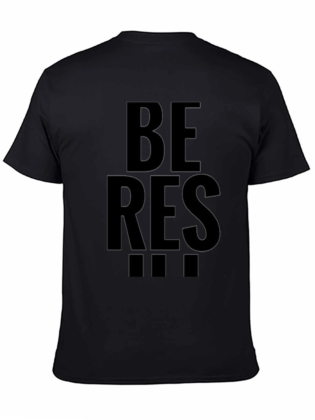 Be Res!!! Mens Black Graphic T-Shirt