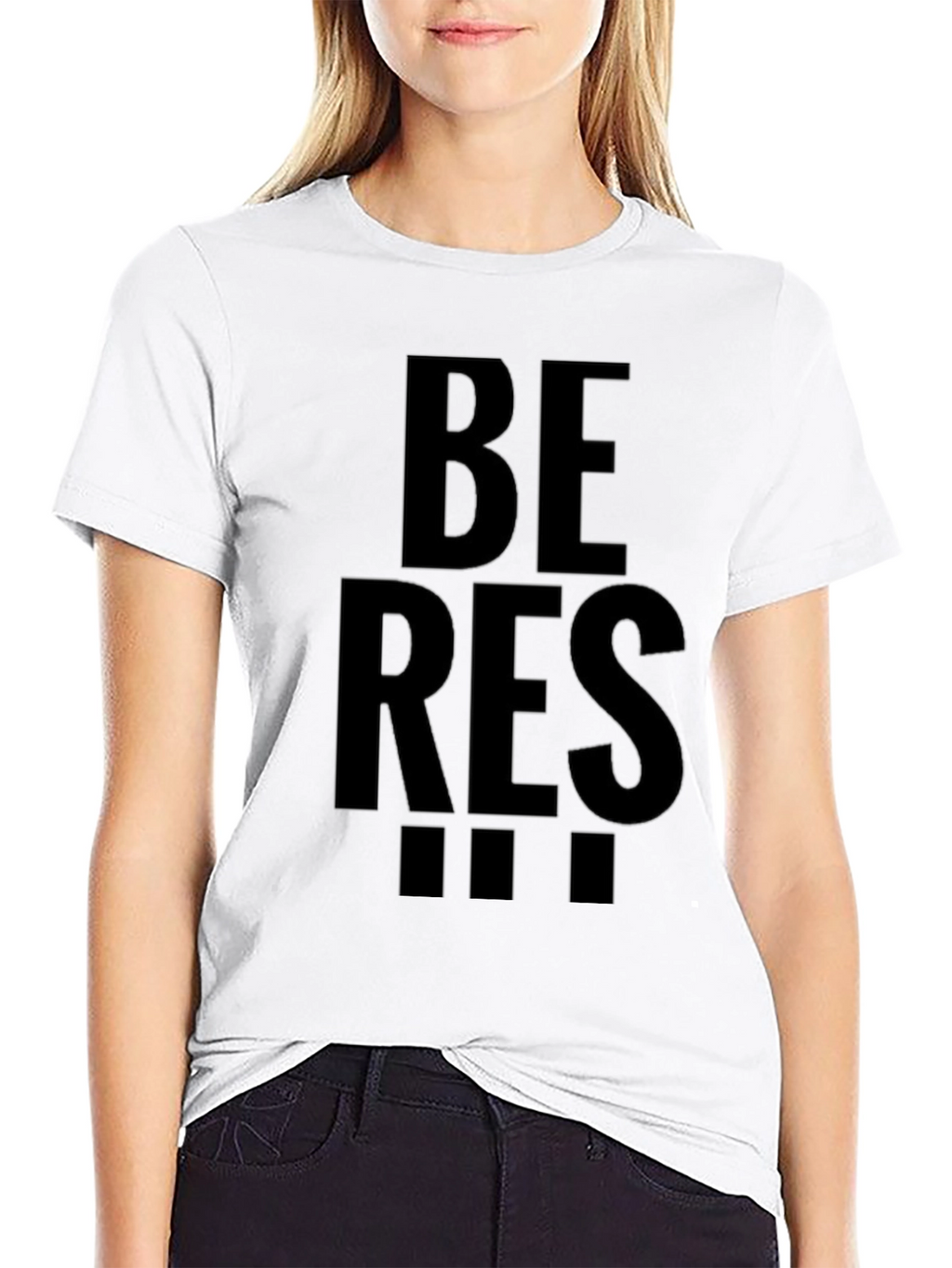 Be Res!!! Mens Black Graphic T-Shirt