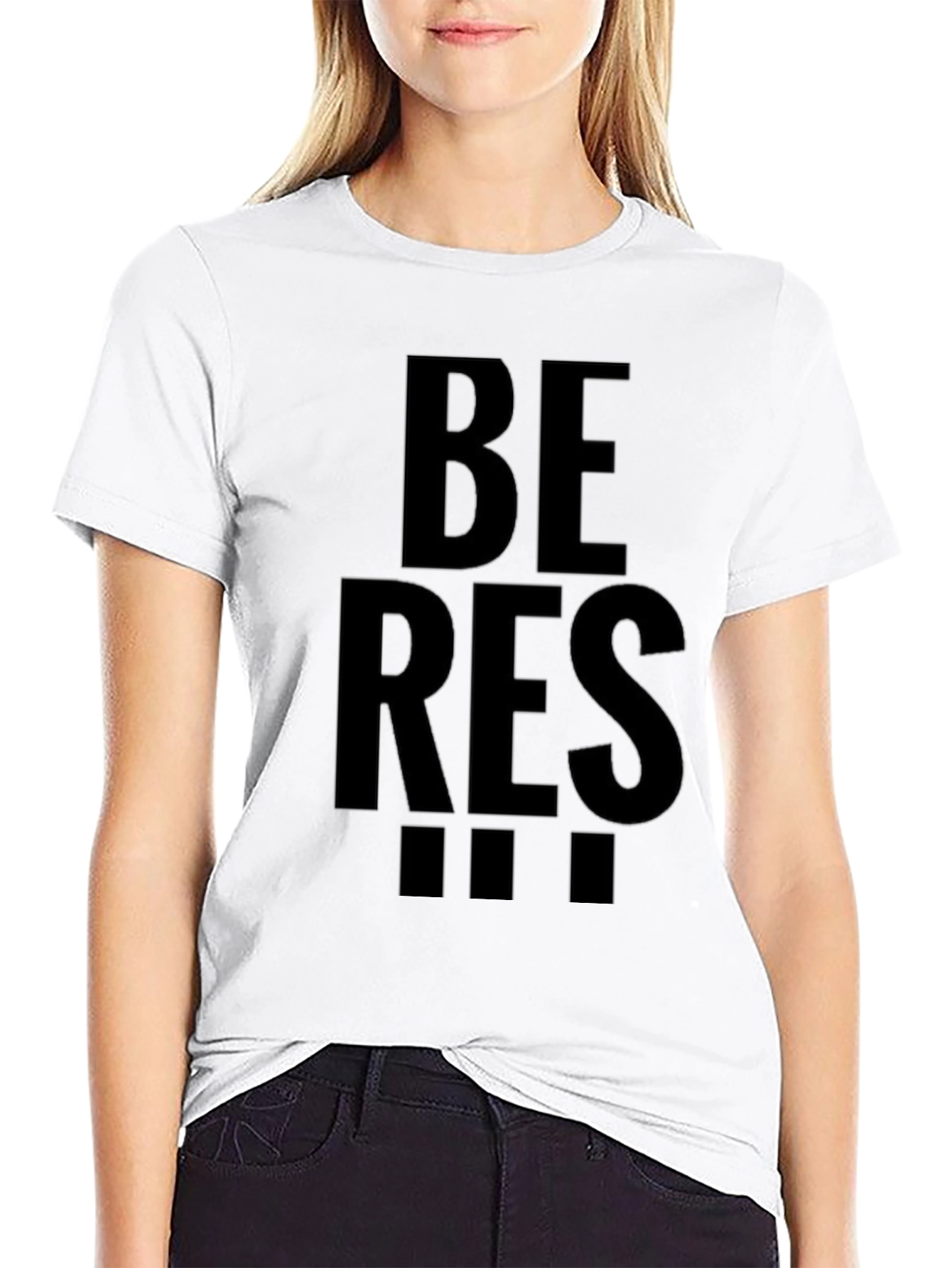 Be Res!!! Mens Black Graphic T-Shirt