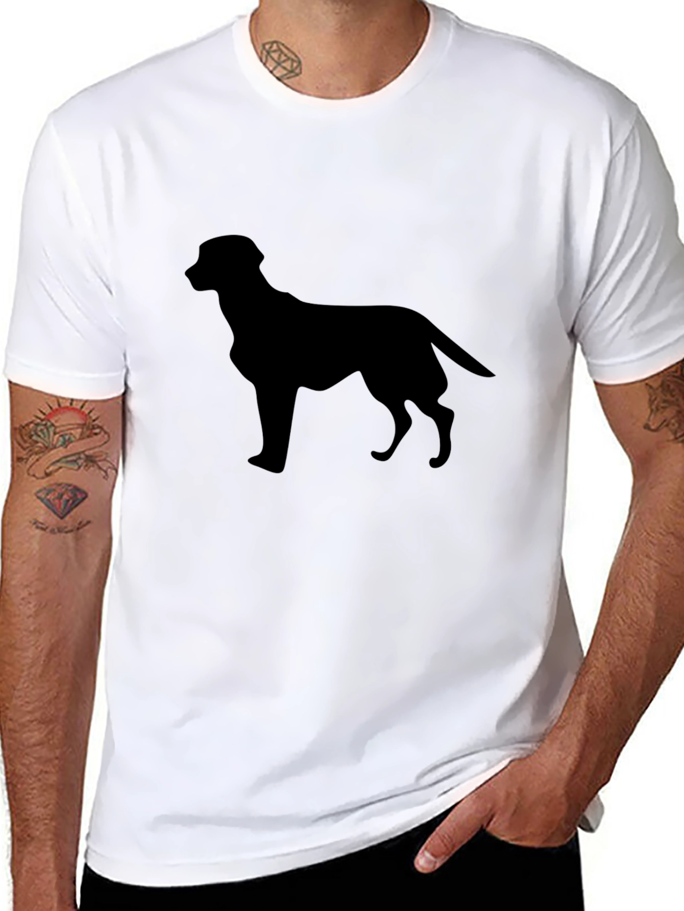 Black Dog Silhouette Graphic Tee