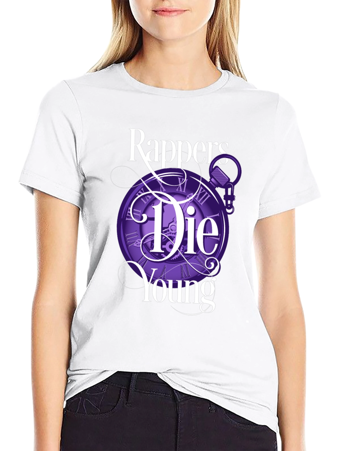 Rappers Die Young Graphic Tee - Black