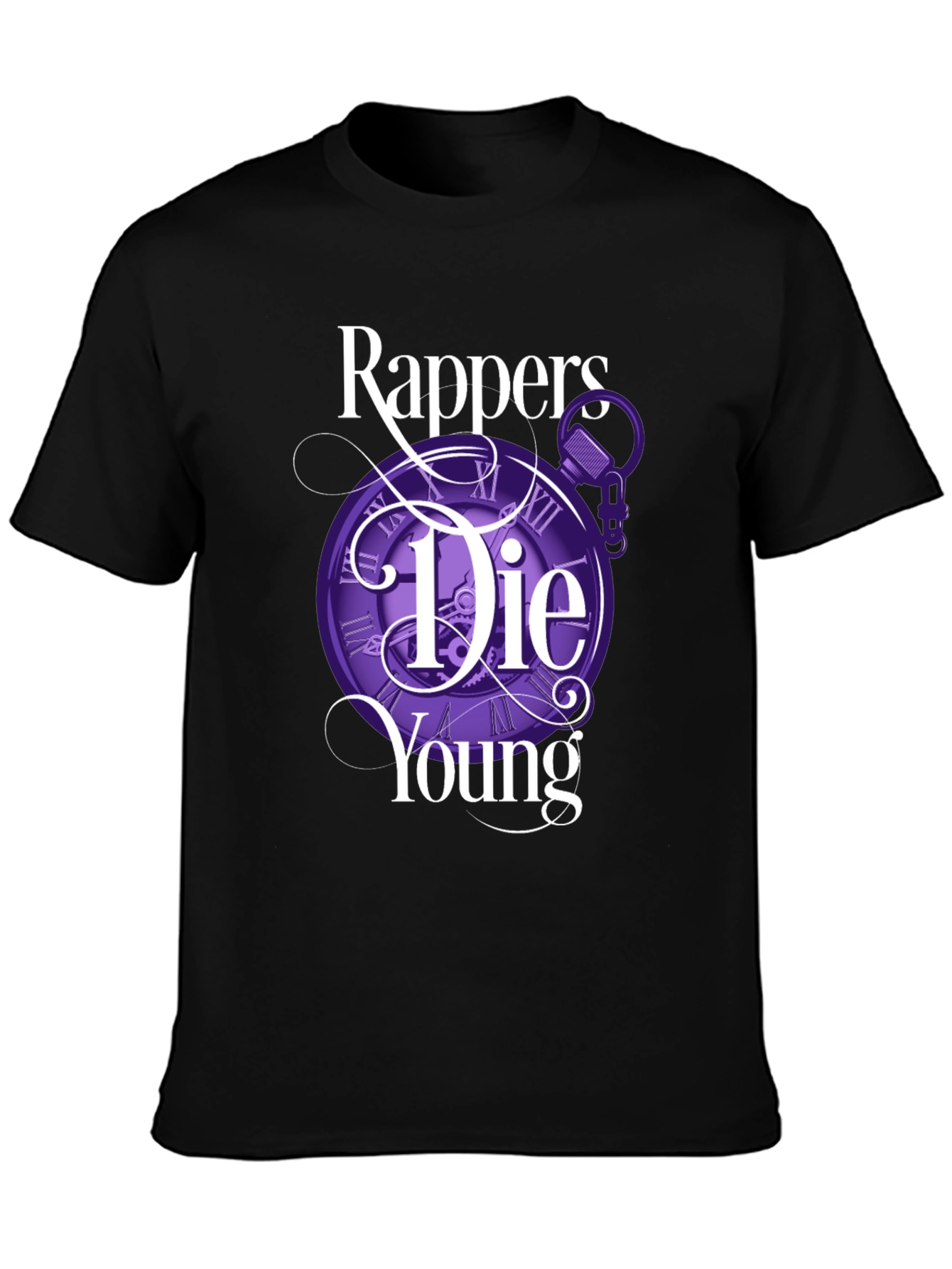 Rappers Die Young Graphic Tee - Black