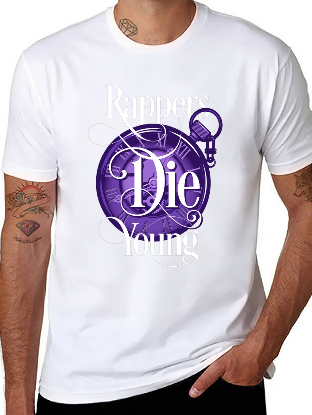 Rappers Die Young Graphic Tee - Black