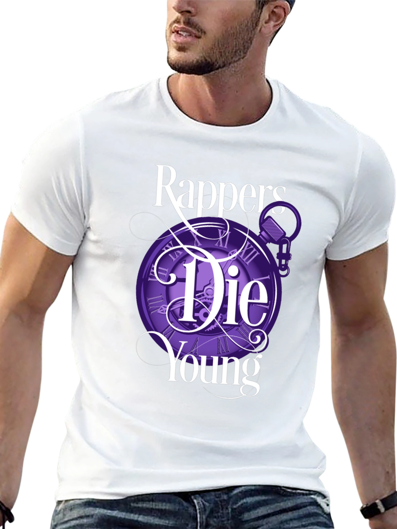 Rappers Die Young Graphic Tee - Black