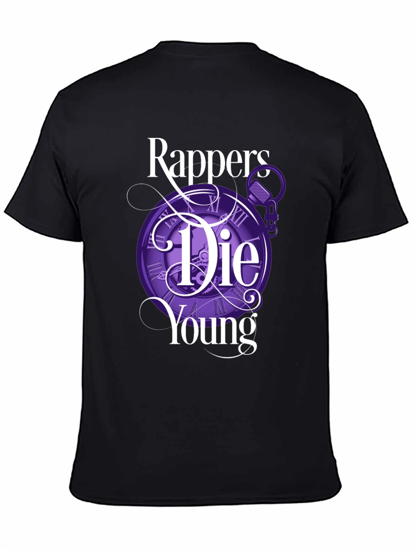 Rappers Die Young Graphic Tee - Black
