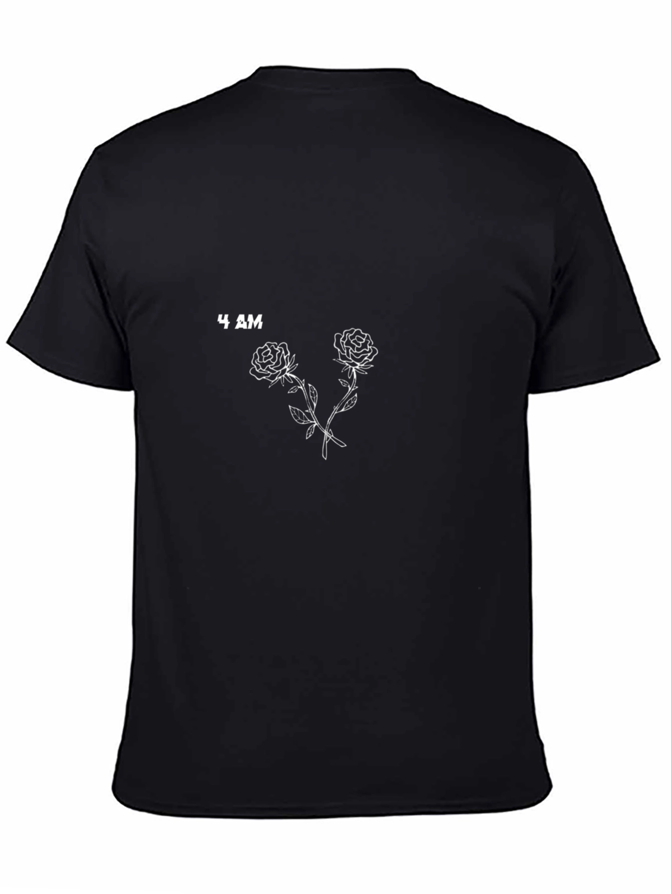 4 AM Rose Graphic Black T-Shirt