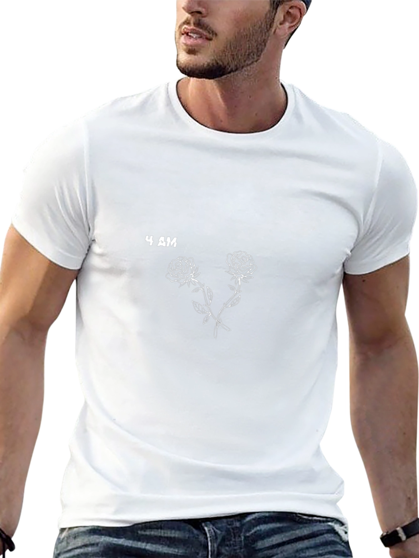 4 AM Rose Graphic Black T-Shirt