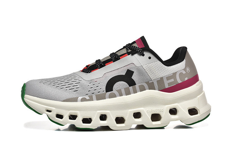On Running Cloudmonster Sneakers Silver Gray | Orange Pink