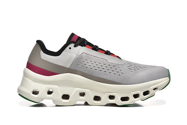 On Running Cloudmonster Sneakers Silver Gray | Orange Pink
