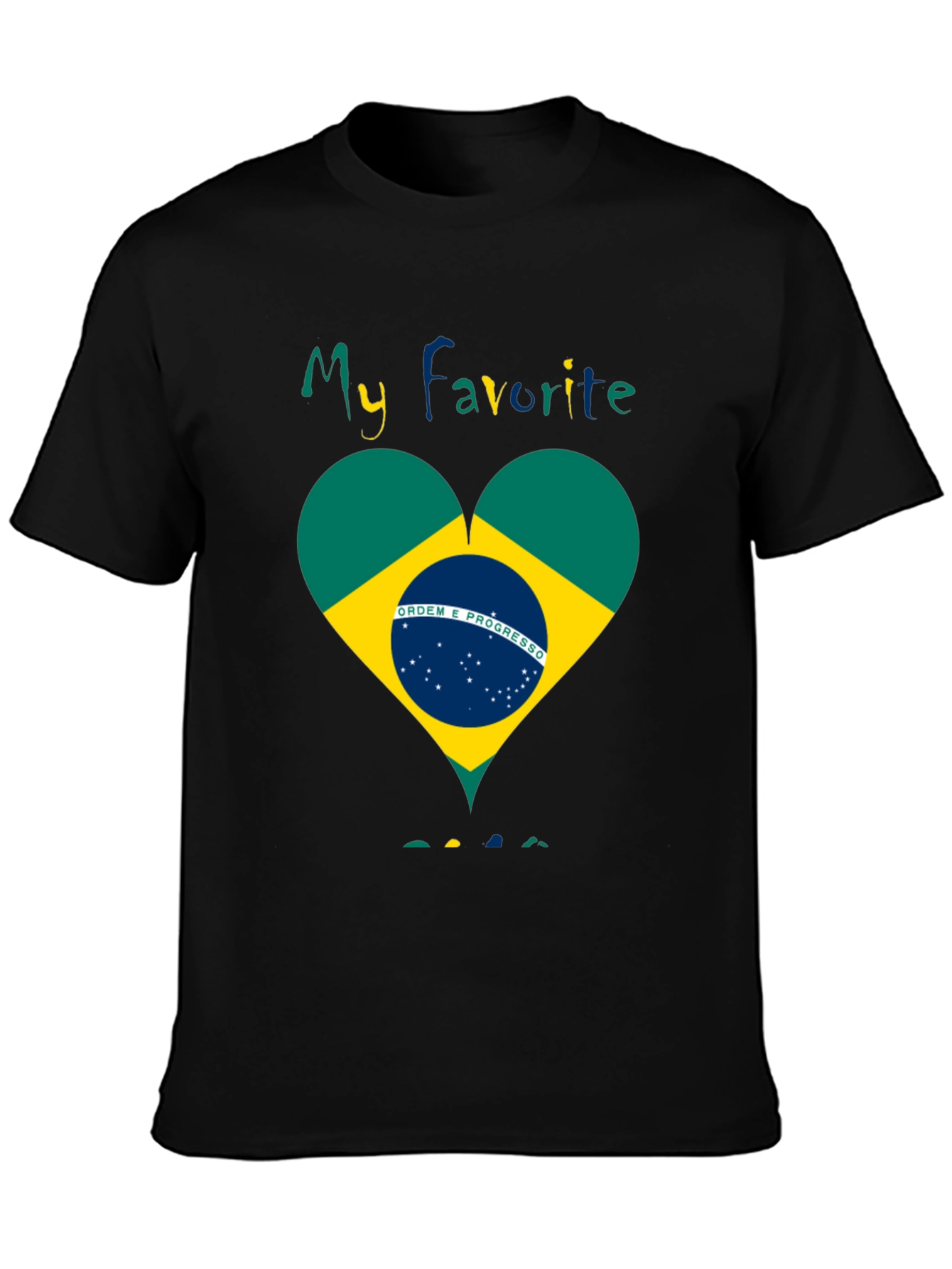 Brazil Flag Heart T-Shirt - My Favorite Country Tee