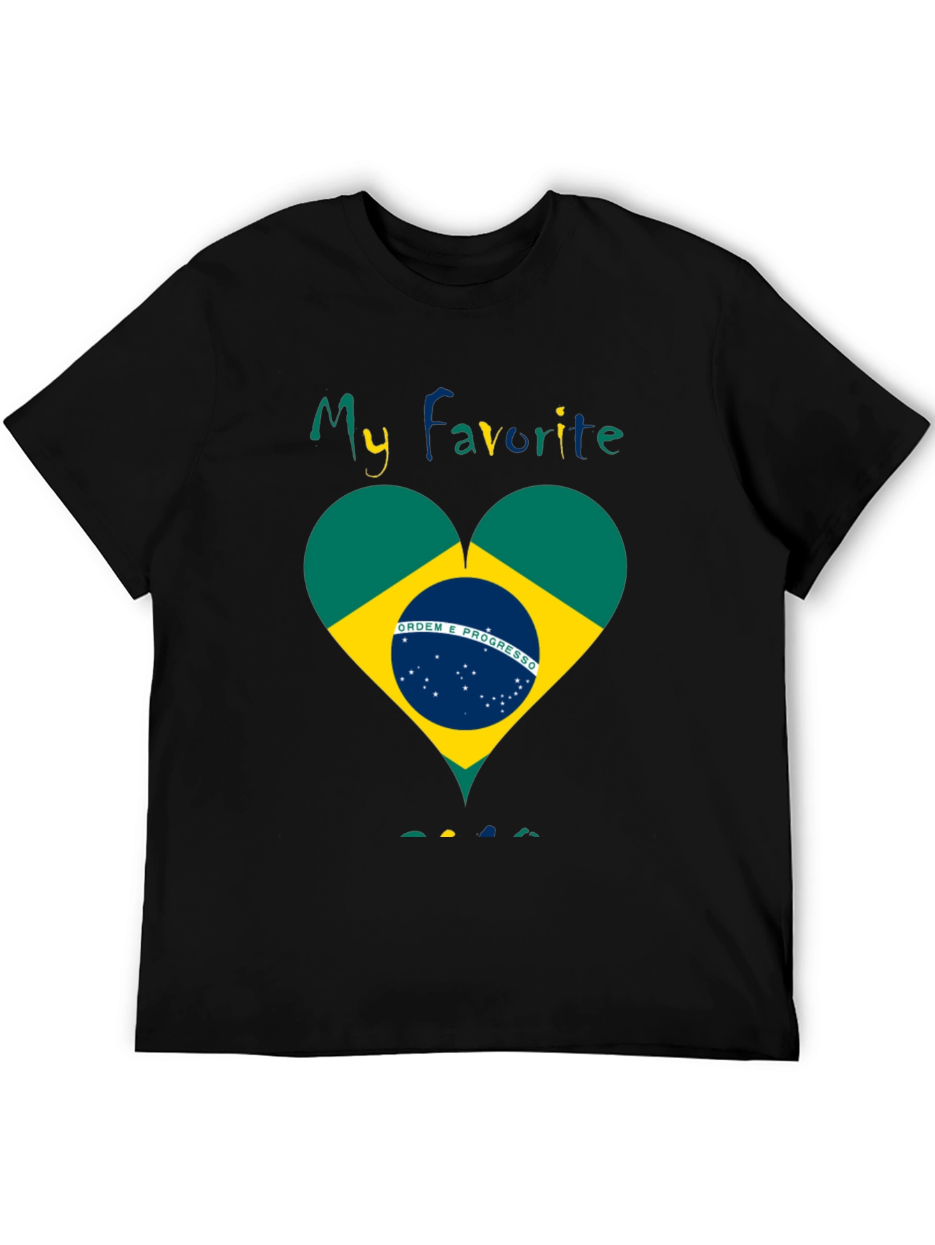 Brazil Flag Heart T-Shirt - My Favorite Country Tee