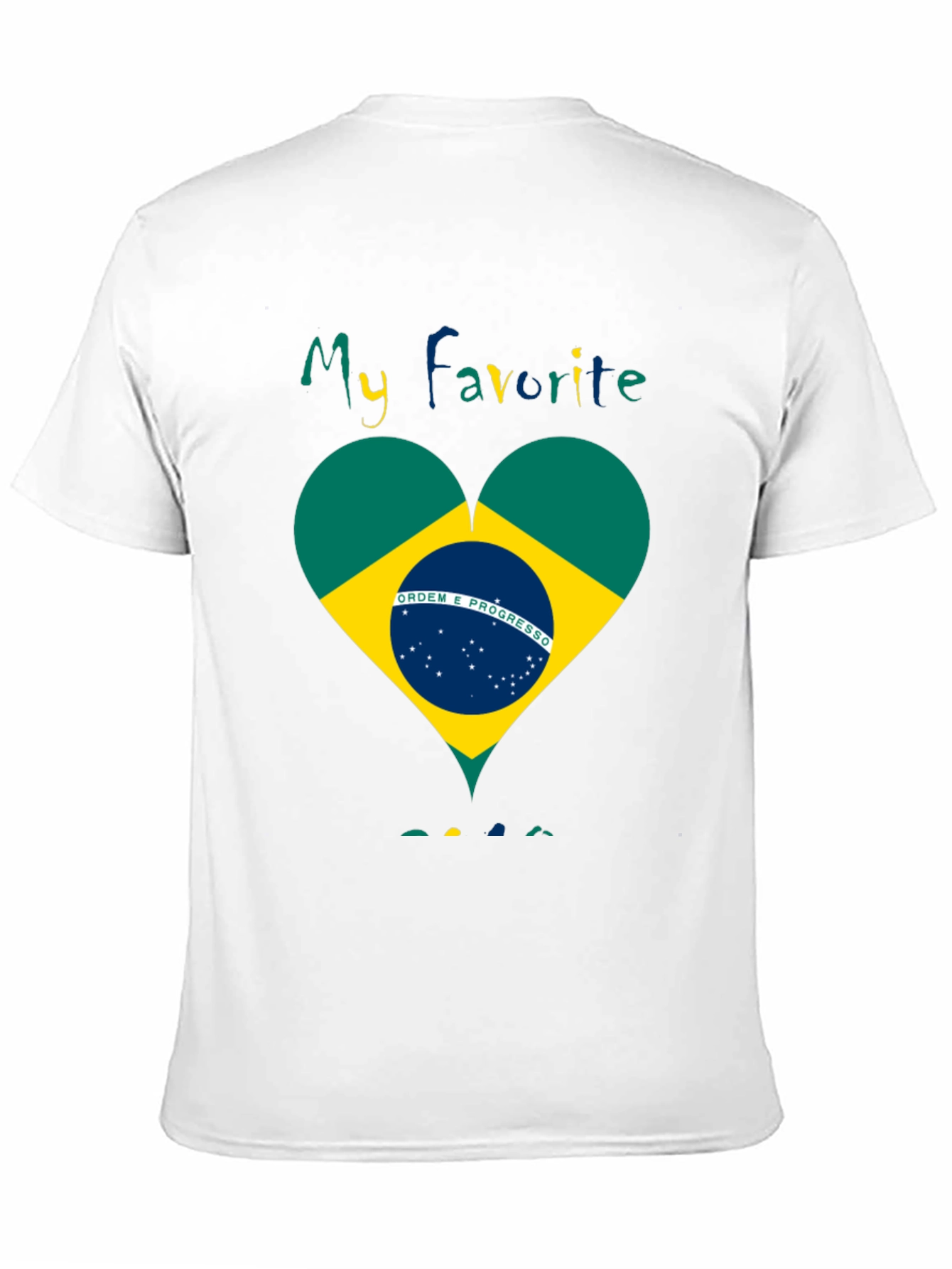 Brazil Flag Heart T-Shirt - My Favorite Country Tee