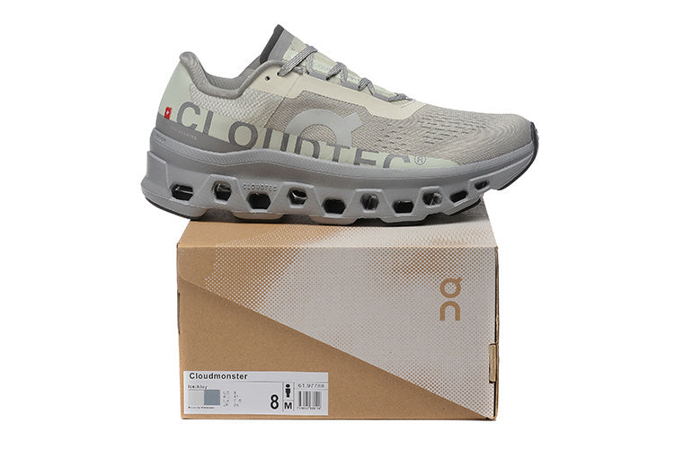 On Running Cloudmonster Sneakers Ice White | Metallic Gray