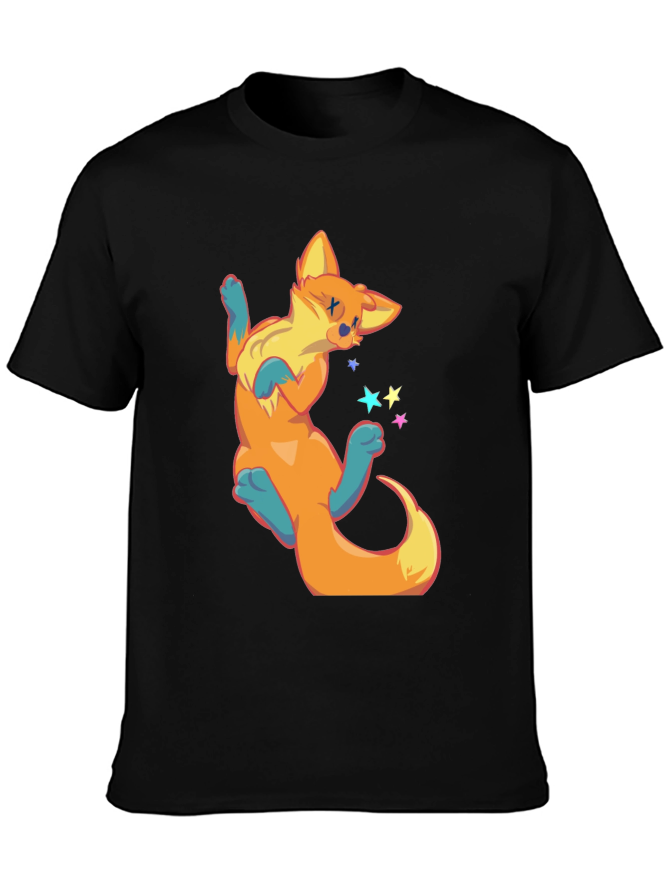 Cartoon Fox Graphic T-Shirt