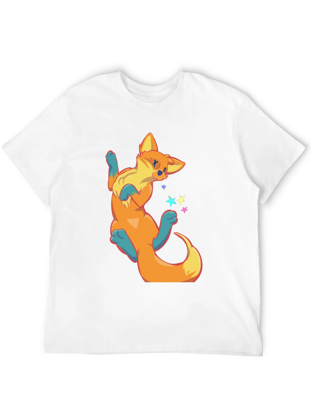 Cartoon Fox Graphic T-Shirt