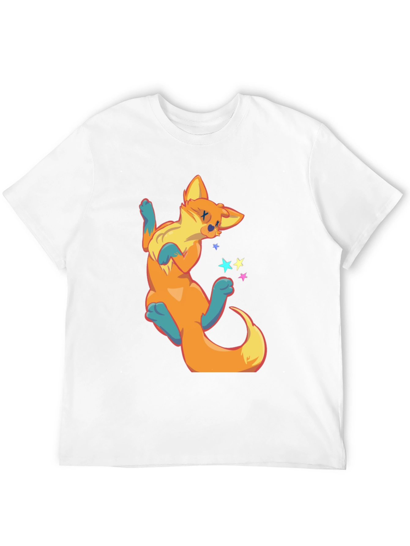 Cartoon Fox Graphic T-Shirt