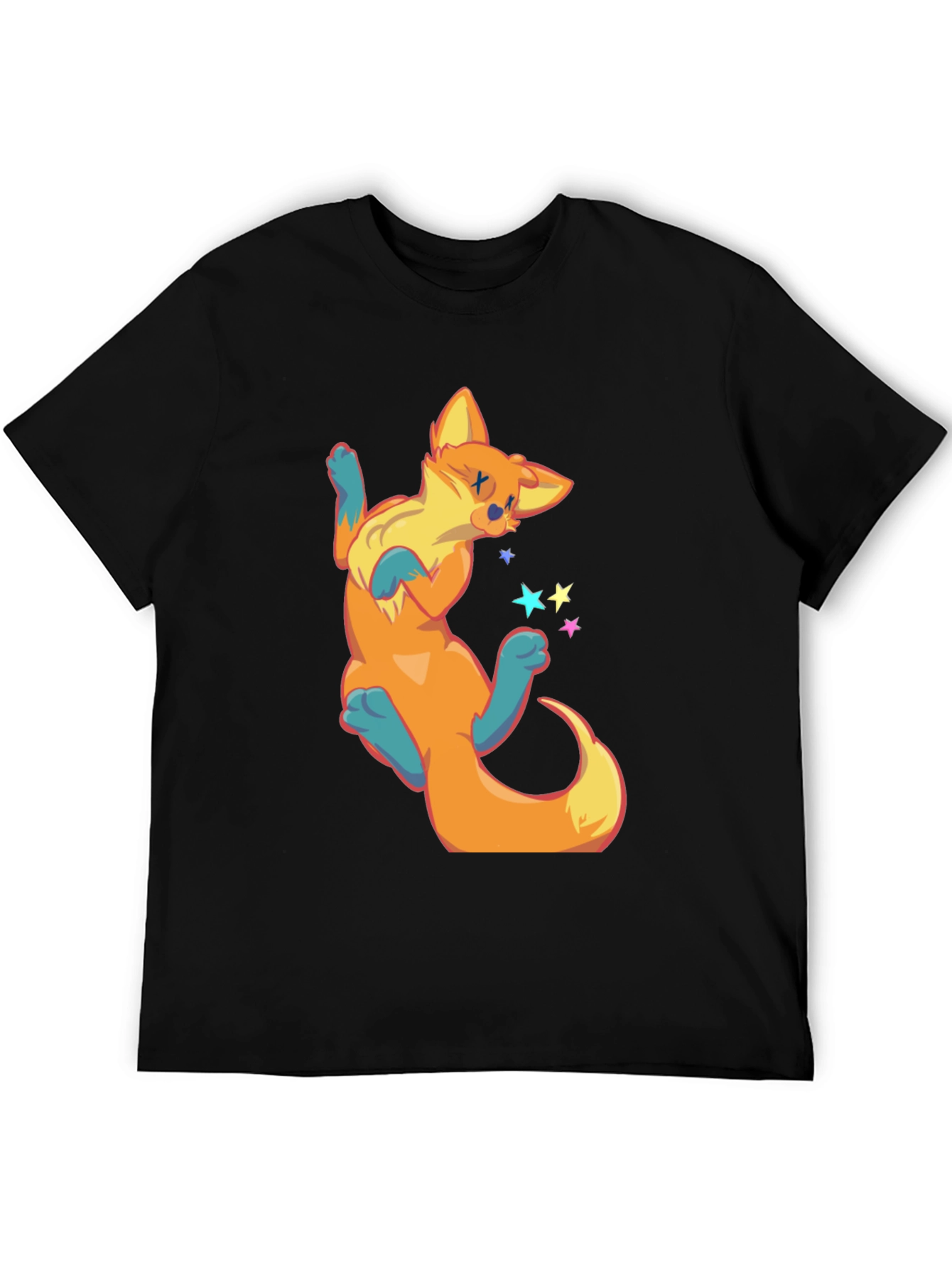 Cartoon Fox Graphic T-Shirt
