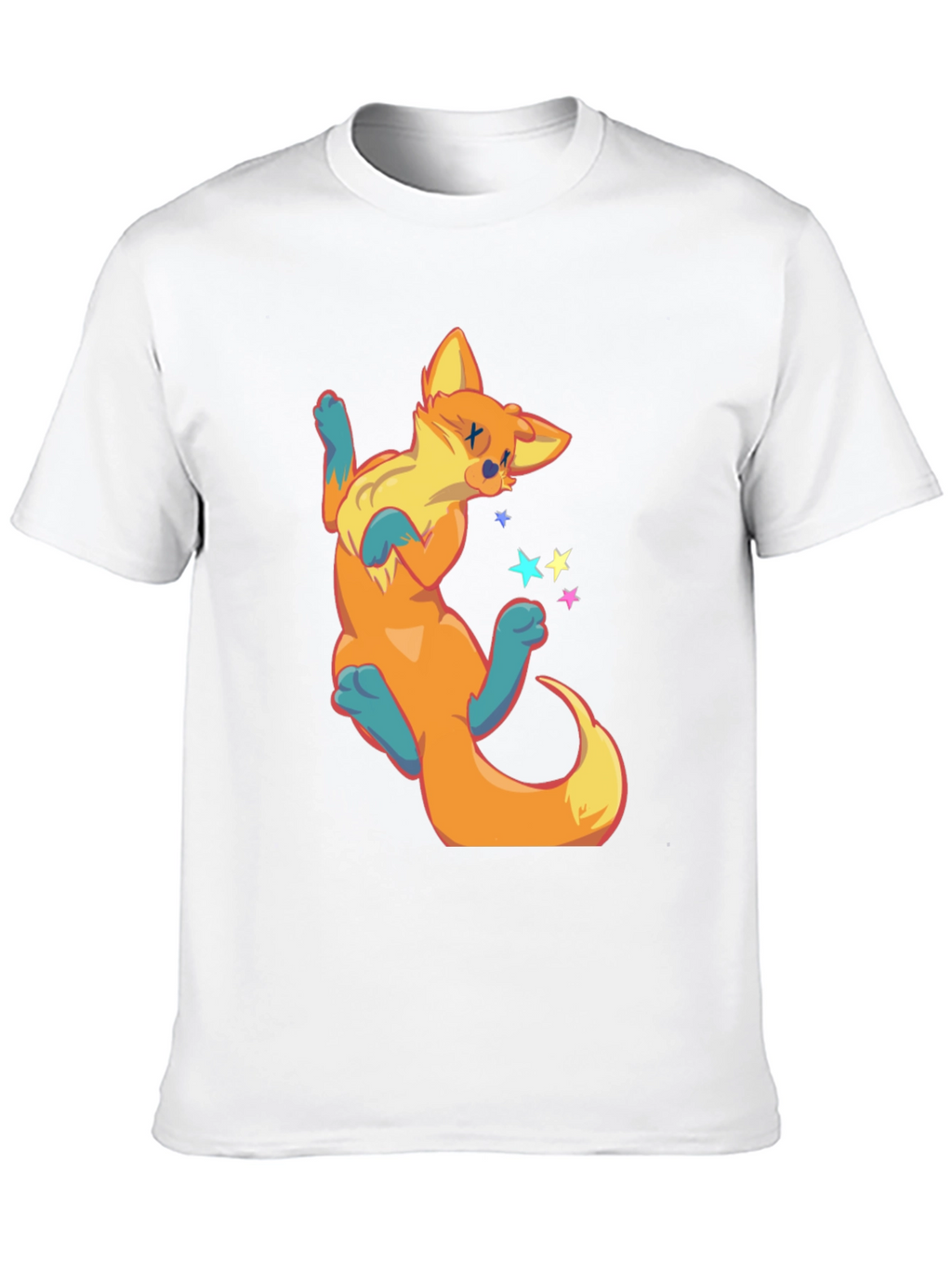 Cartoon Fox Graphic T-Shirt