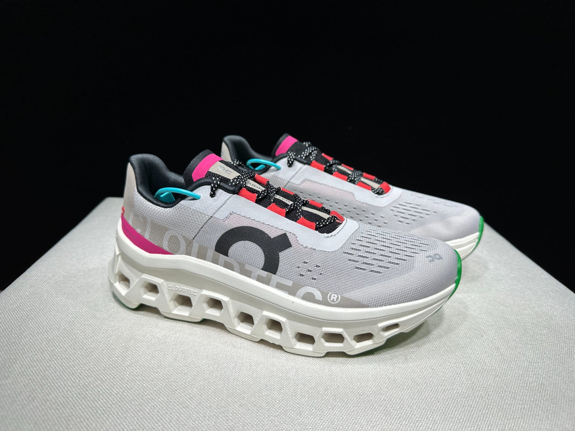 On Running Cloudmonster Sneakers Silver Gray | Orange Pink