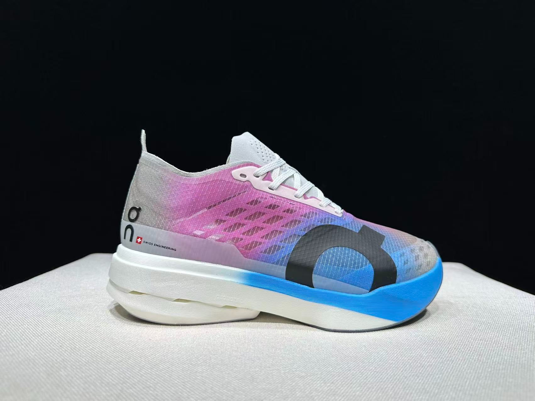 On Cloudboom Strike Running Shoes Purple Blue Grey