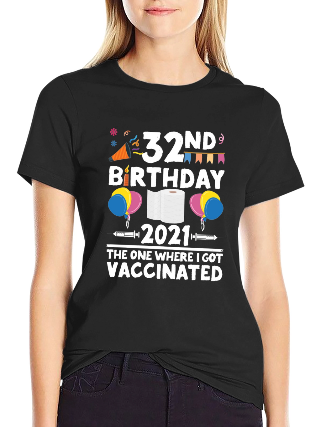 32nd Birthday 2021 Vaccinated T-Shirt