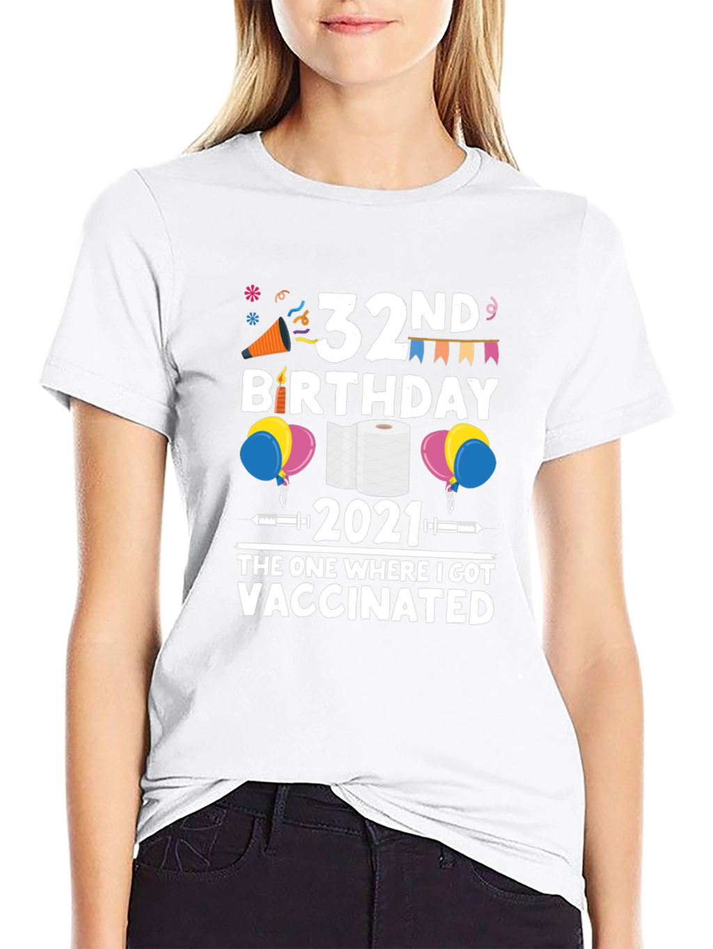 32nd Birthday 2021 Vaccinated T-Shirt