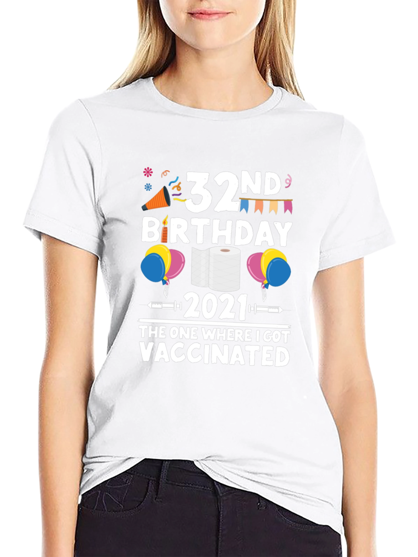 32nd Birthday 2021 Vaccinated T-Shirt