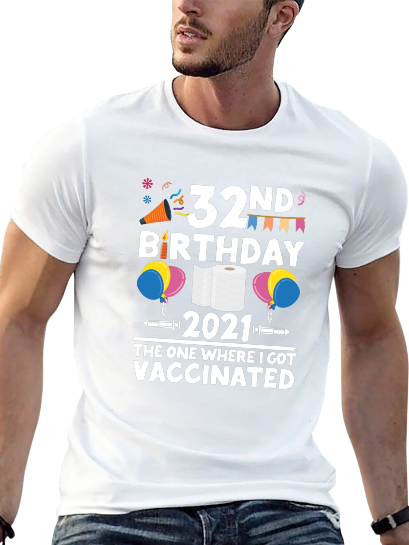 32nd Birthday 2021 Vaccinated T-Shirt