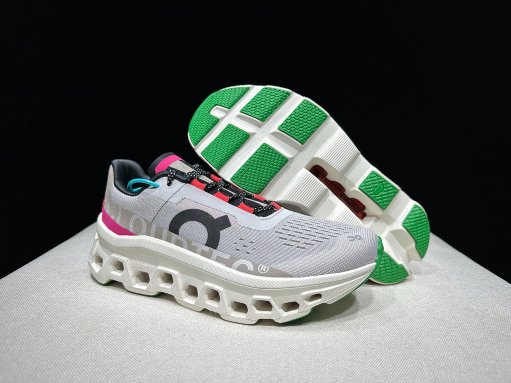 On Running Cloudmonster Sneakers Silver Gray | Orange Pink