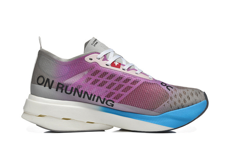 On Cloudboom Strike Running Shoes Purple Blue Grey