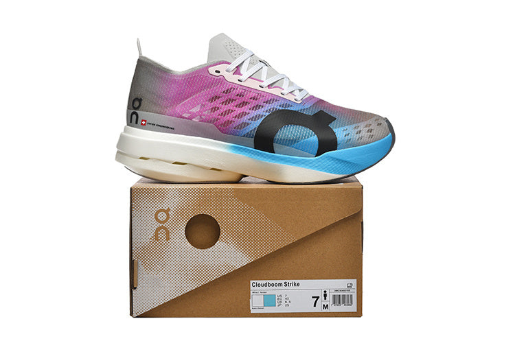 On Cloudboom Strike Running Shoes Purple Blue Grey