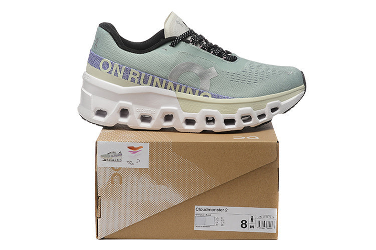 On Cloudmonster 2 Running Mineral/Aloe