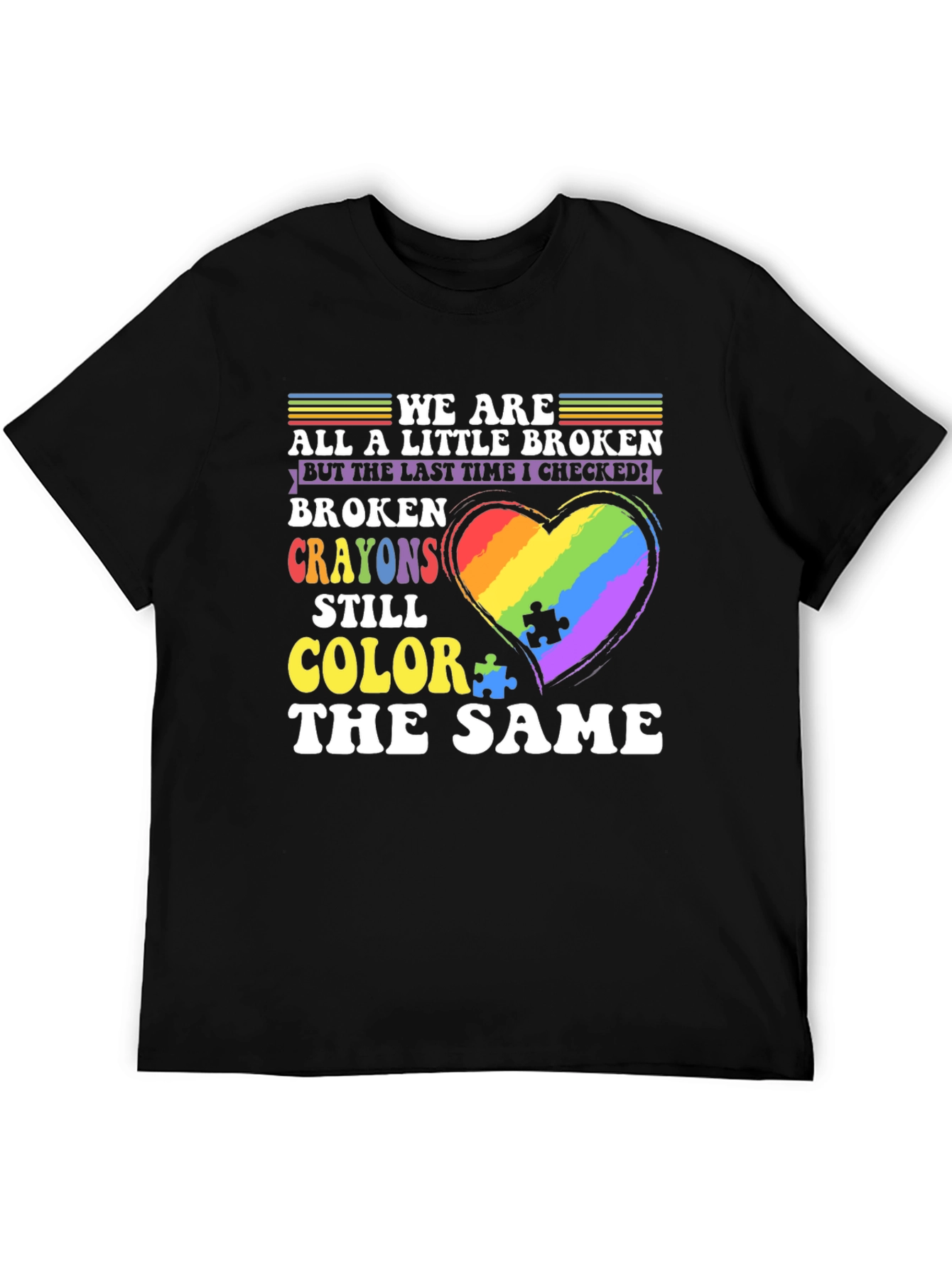 Autism Awareness Broken Crayon Colors T-Shirt