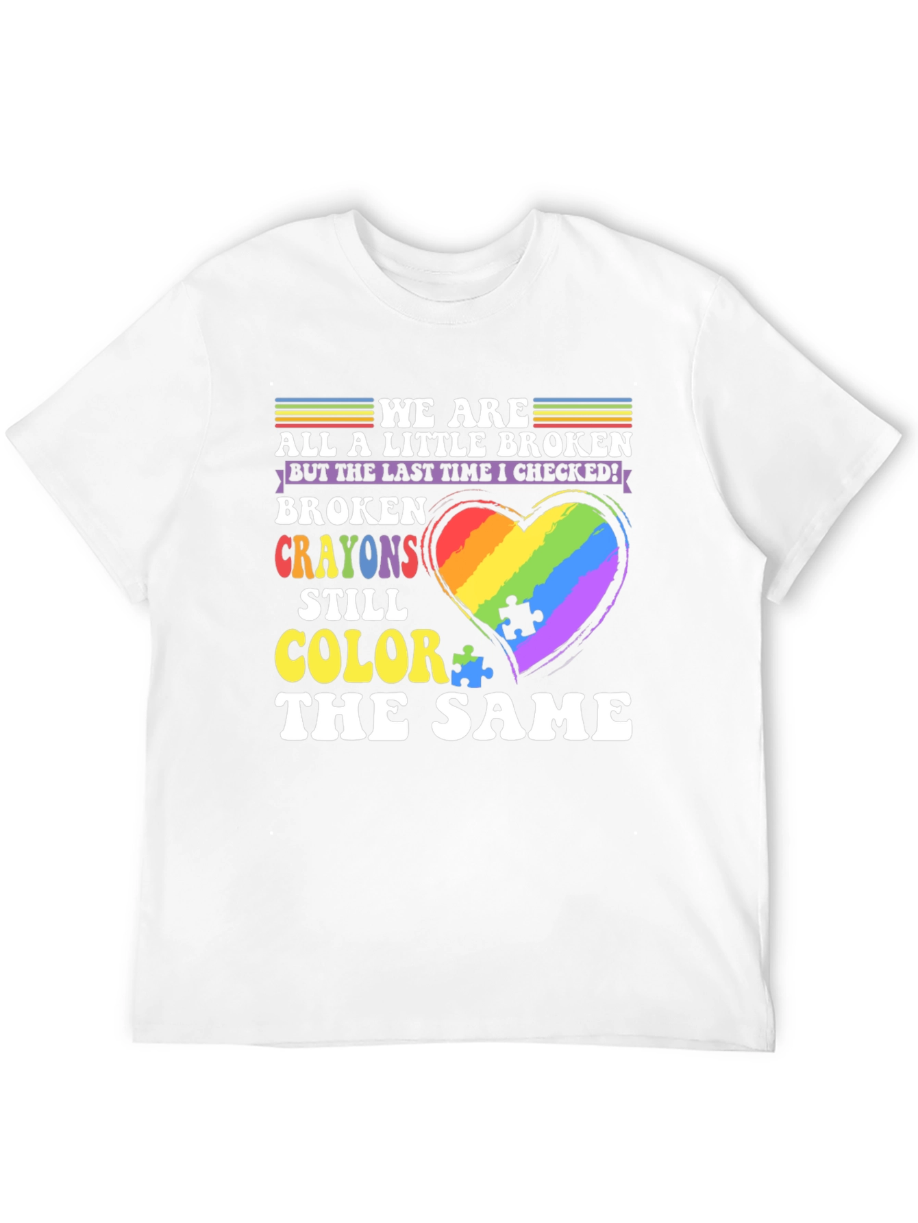 Autism Awareness Broken Crayon Colors T-Shirt
