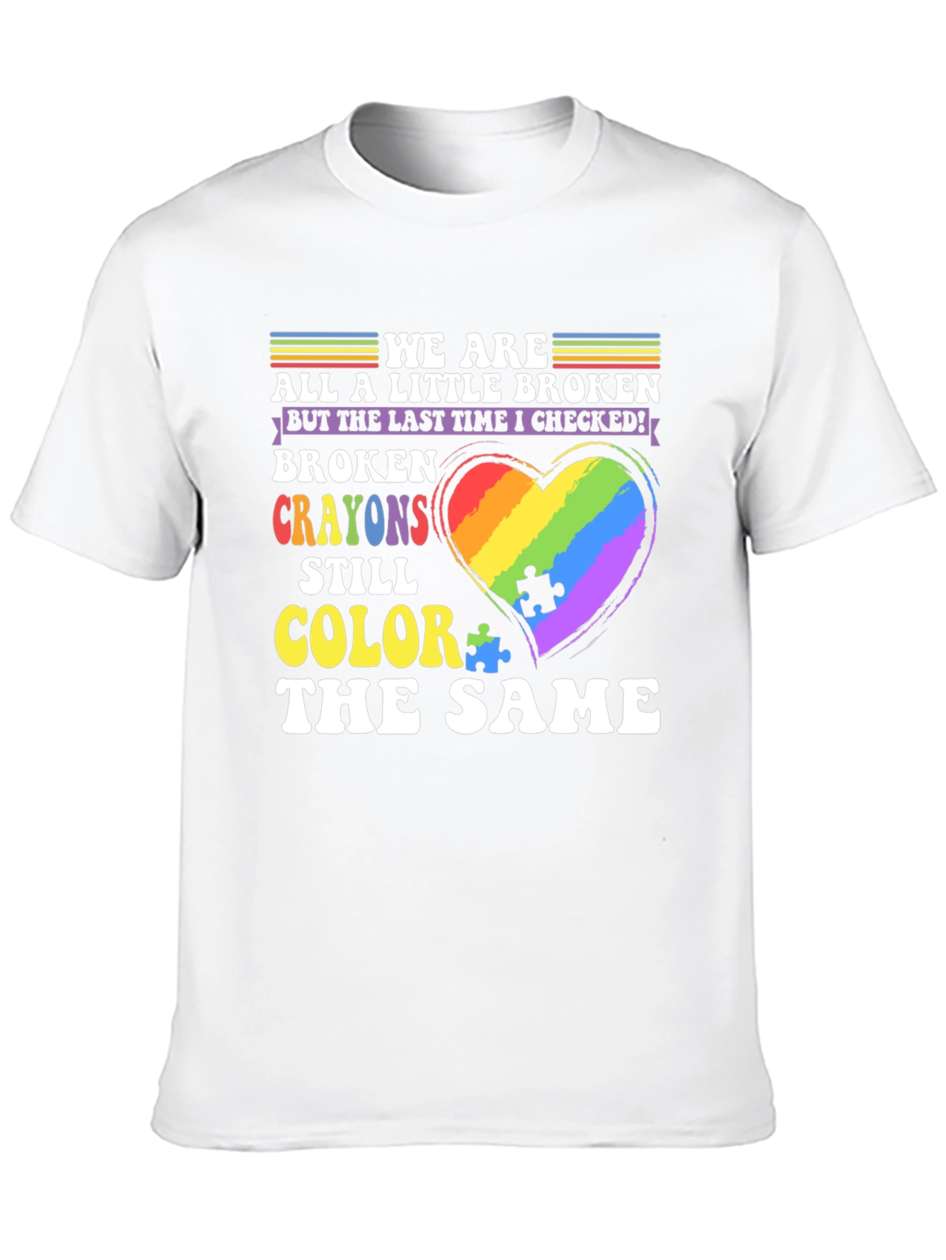 Autism Awareness Broken Crayon Colors T-Shirt