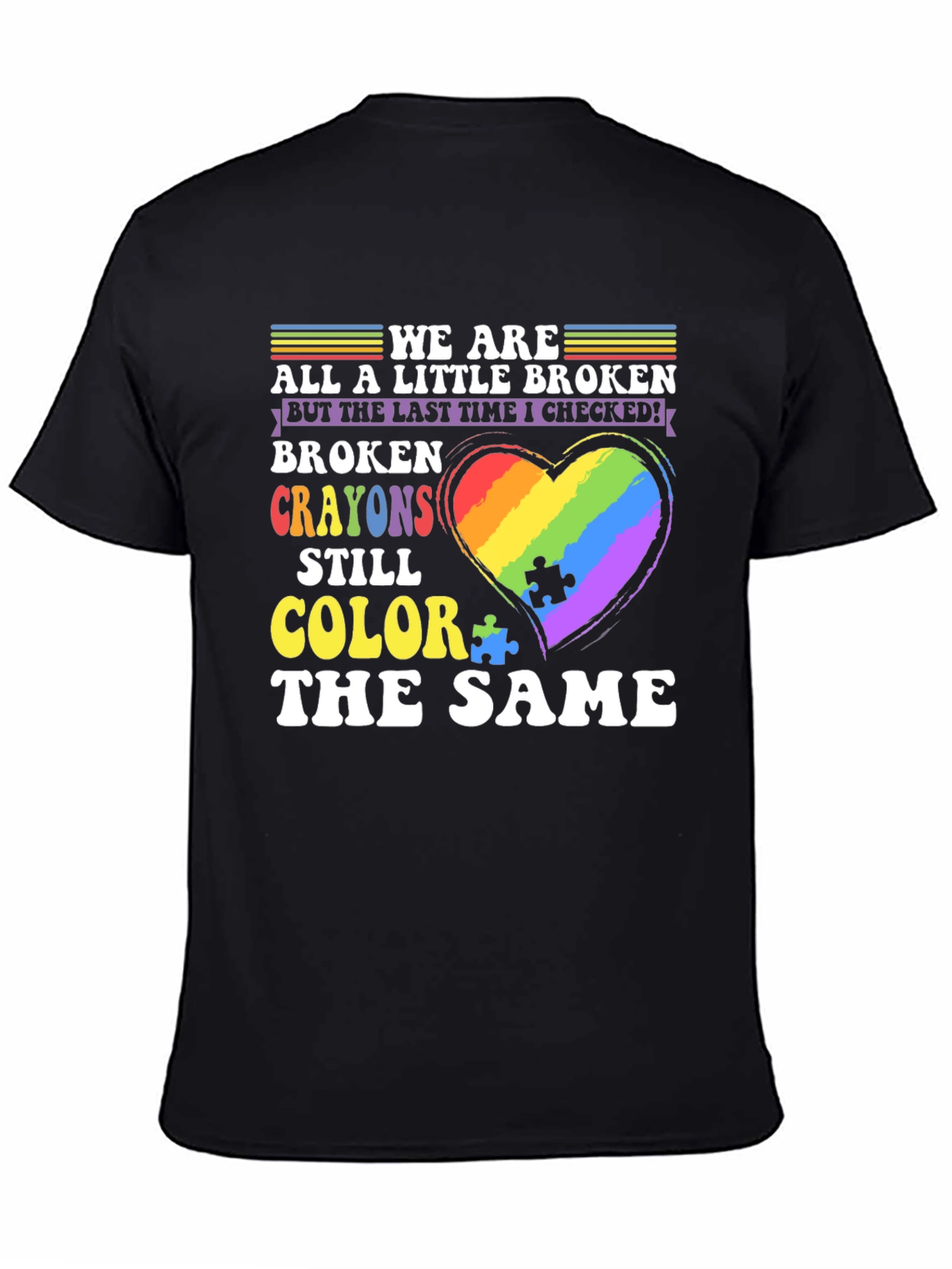 Autism Awareness Broken Crayon Colors T-Shirt