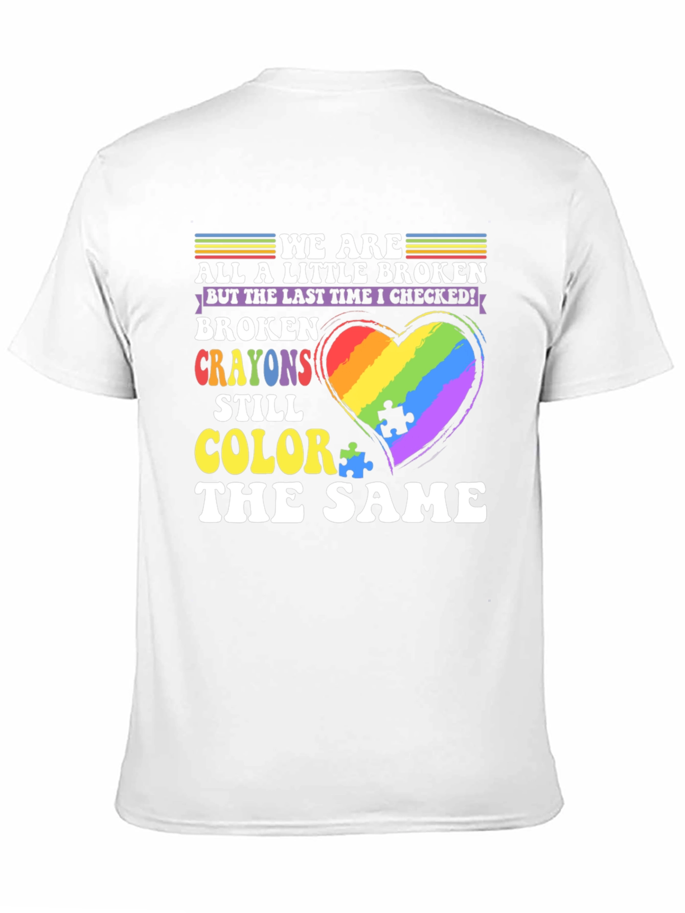 Autism Awareness Broken Crayon Colors T-Shirt