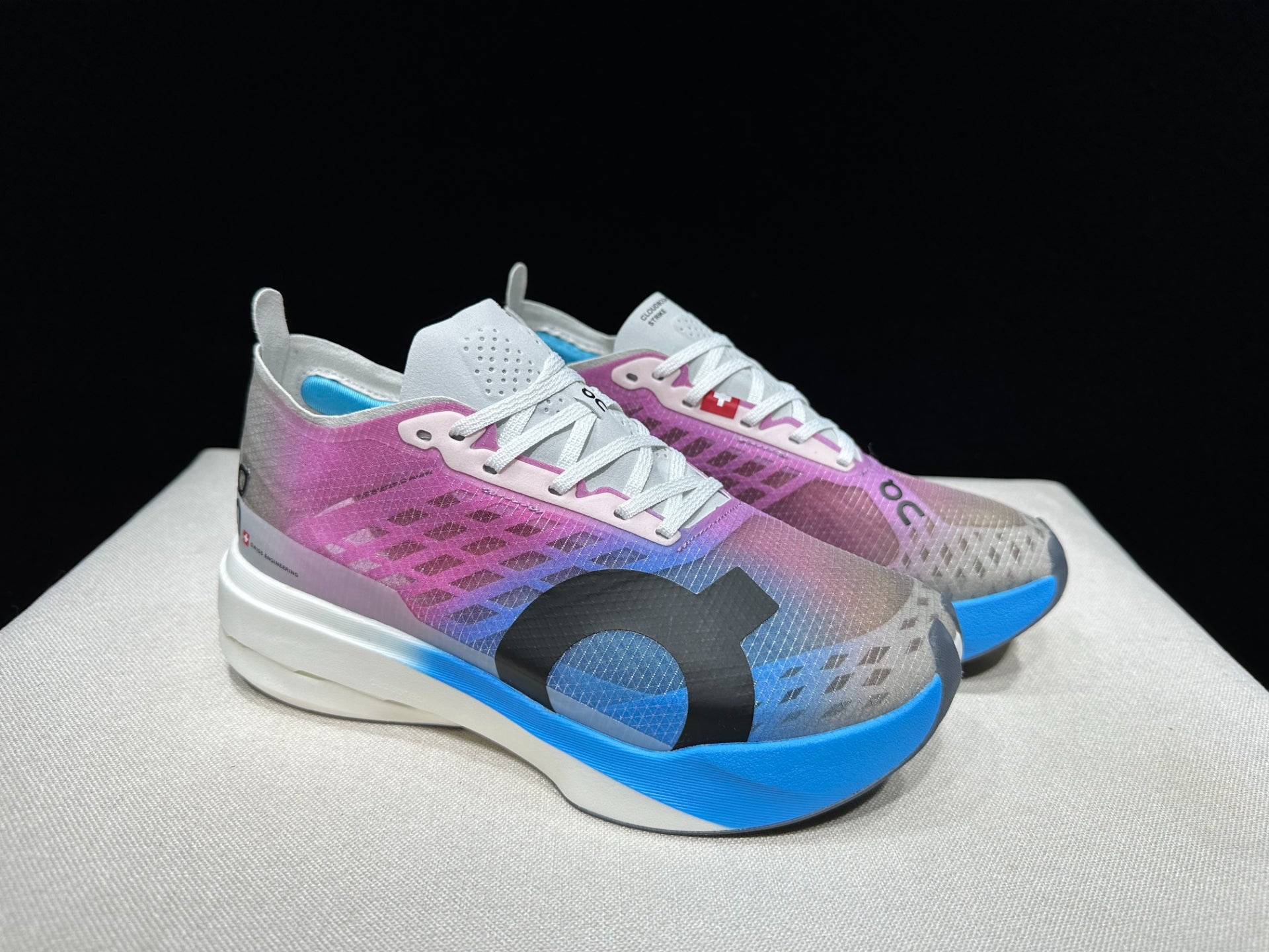 On Cloudboom Strike Running Shoes Purple Blue Grey